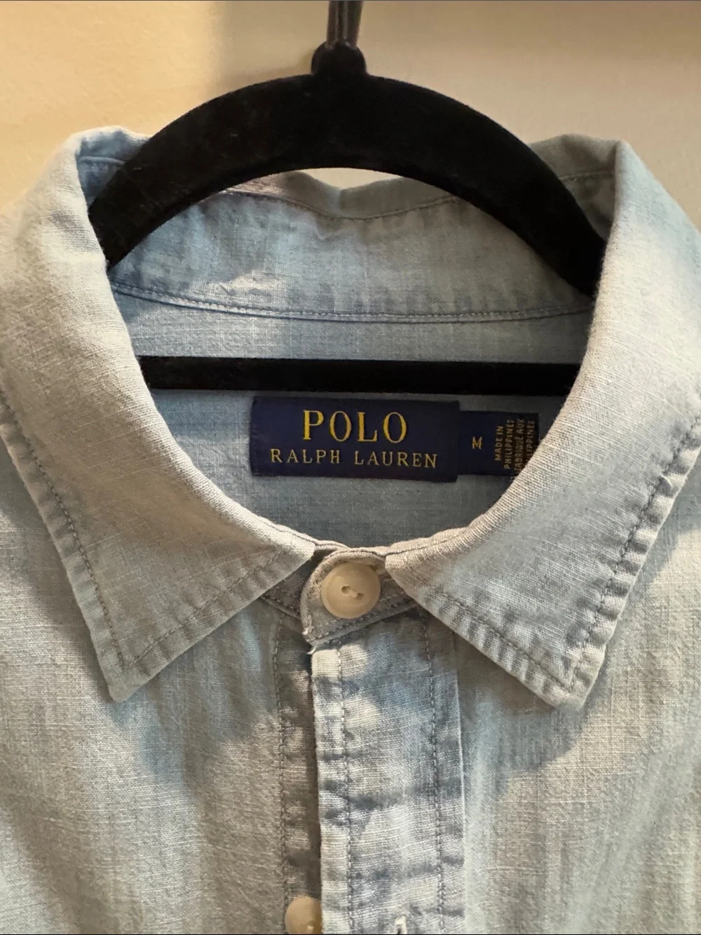 Polo by Ralph Lauren Light Blue Denim Shirt Jacket with Embroidered Rare